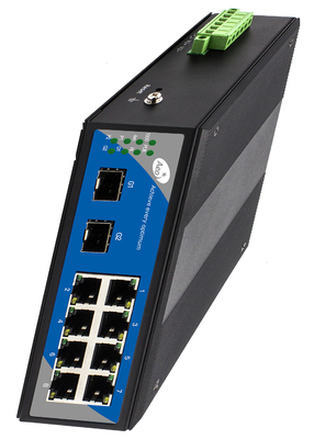 Gigabit 8-पोर्ट स्मार्ट SFP स्विच इंडस्ट्रियल रिंग लूप प्रबंधित 8 POE और 2 SFP