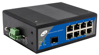 1 SFP 8 UTP 1000Mbps 48V 8 पोर्ट मीडिया कन्वर्टर स्विच POE इंडस्ट्रियल