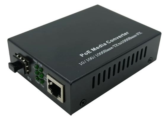 1 PoE पोर्ट और 1 SFP स्लॉट के साथ 10/100/1000Mbps SFP POE फाइबर मीडिया कन्वर्टर