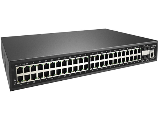 पूर्ण Gigabit 52 पोर्ट L2+ प्रबंधित 48 पोर्ट POE स्विच 48x10/100/1000M RJ45 के साथ