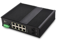 IP40 ईथरनेट POE औद्योगिक स्विच गीगाबिट 8 पोर्ट PoE और 2 फाइबर ऑप्टिकल SFP दीन रेल