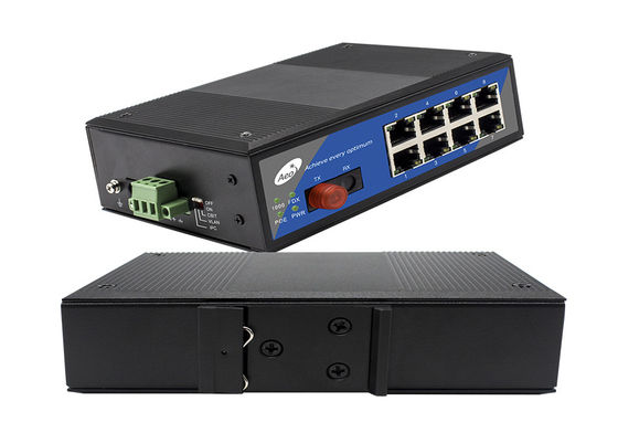 1 फाइबर पोर्ट फाइबर POE स्विच, IEEE 802.3af / POE नेटवर्क स्विच 8 पोर्ट पर