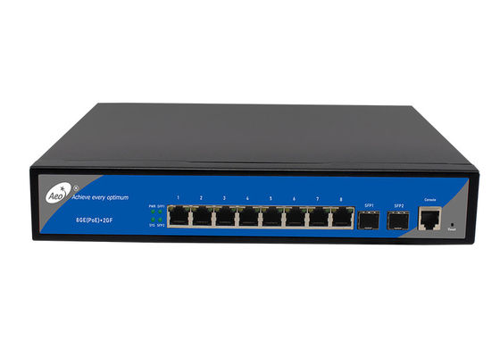 IP30 8 पोर्ट POE प्रबंधित स्विच 8 गीगाबिट POE 2 गीगाबिट SFP पोर्ट