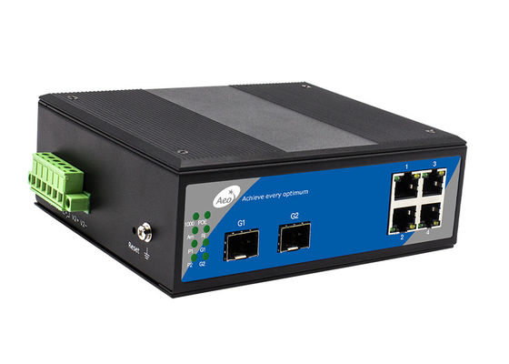 10/100 / 1000M अप्रबंधित औद्योगिक ईथरनेट स्विच 4 POE 2 SFP पोर्ट