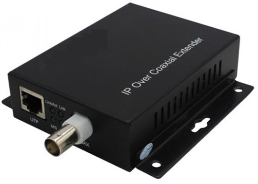 PoE + ईथरनेट ओवर कोएक्स (EOC) कनवर्टर 10/100mbps 1.5km 1 BNC और 1 ईथरनेट पोर्ट