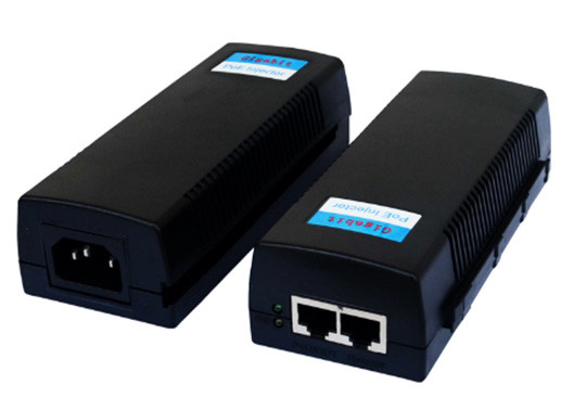 एकल पोर्ट 10/100/1000M 60W अल्ट्रा पीओई इंजेक्टर 100-240V AC 50/60Hz 1.5A अधिकतम इनपुट