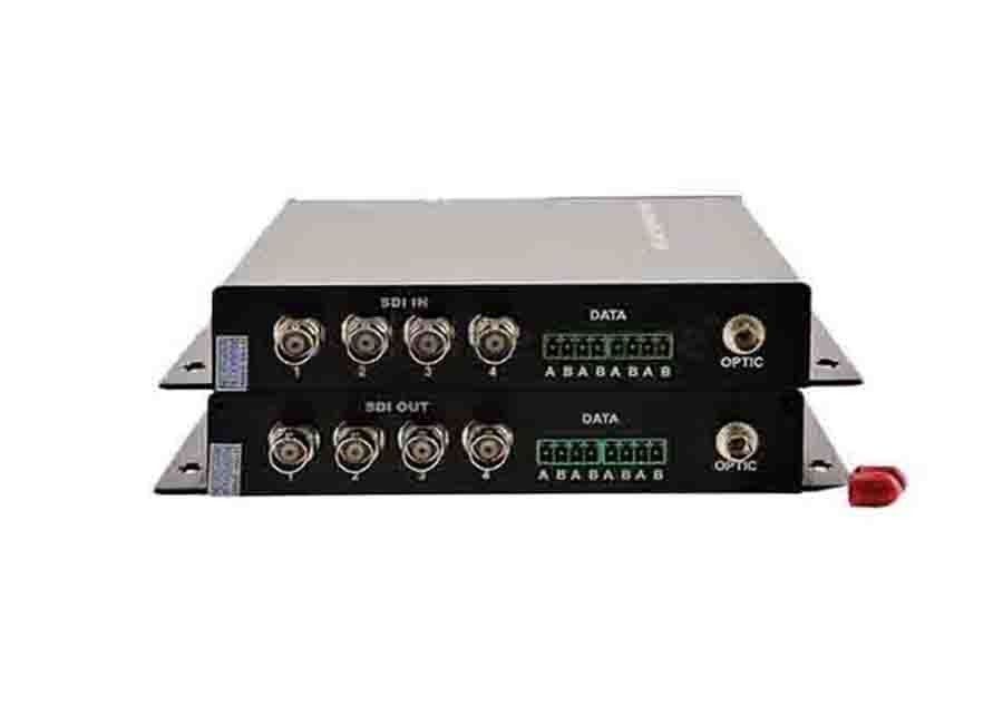 4CH HD SDI फाइबर कन्वर्टर 1 फाइबर ऑप्टिकल पोर्ट 4 BNC पोर्ट्स