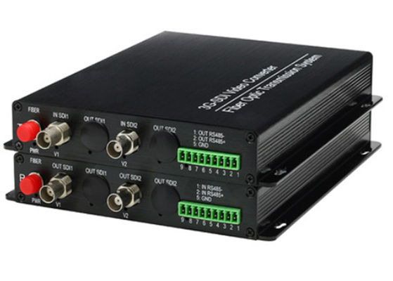 फाइबर ऑप्टिक कनवर्टर 2 BNC 1 ऑप्टिकल पोर्ट के लिए 2CH 3G SDI HD SDI